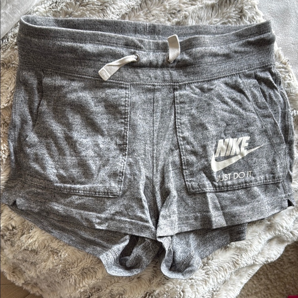 Nike Gray Athletic Shorts with Drawstring Waistband